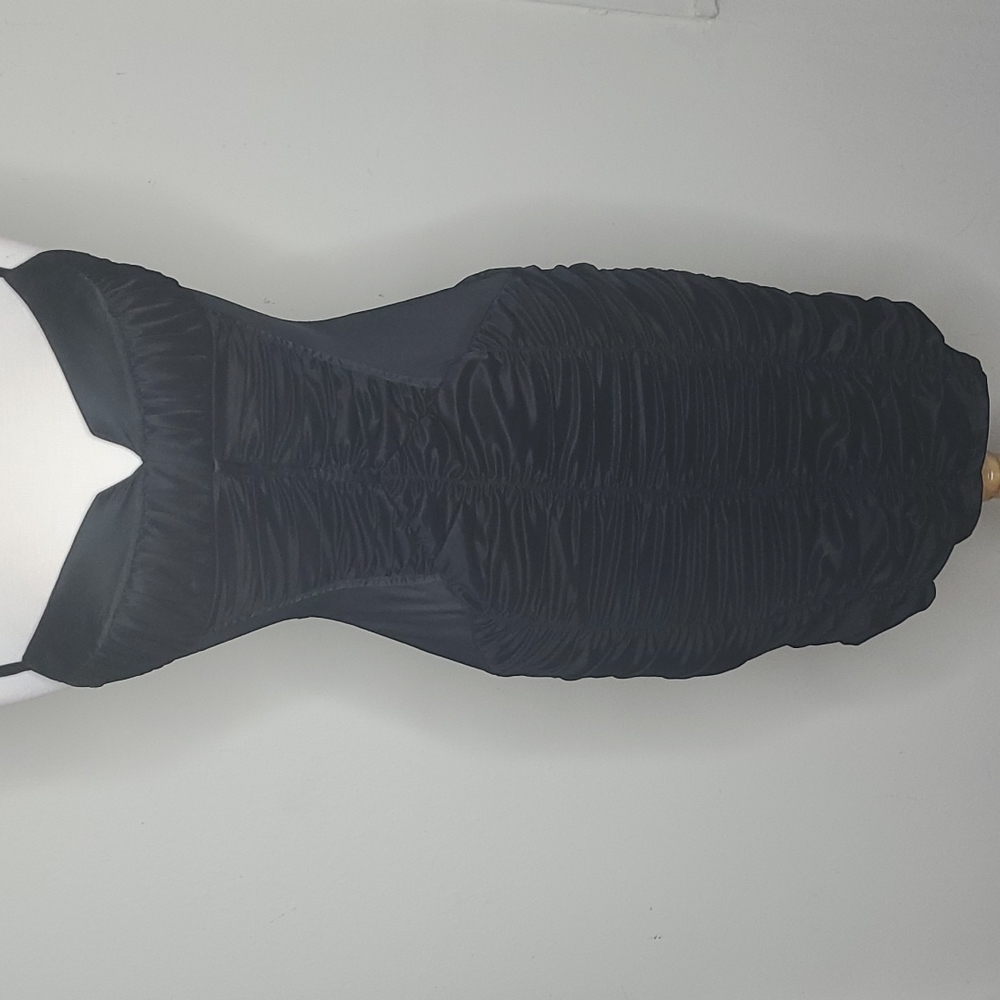 Bebe Blk dress with ruching all throughout